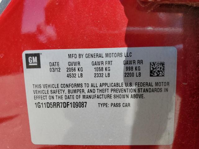 1G11D5RR7DF109087 - 2013 CHEVROLET MALIBU 1LT BURGUNDY photo 12