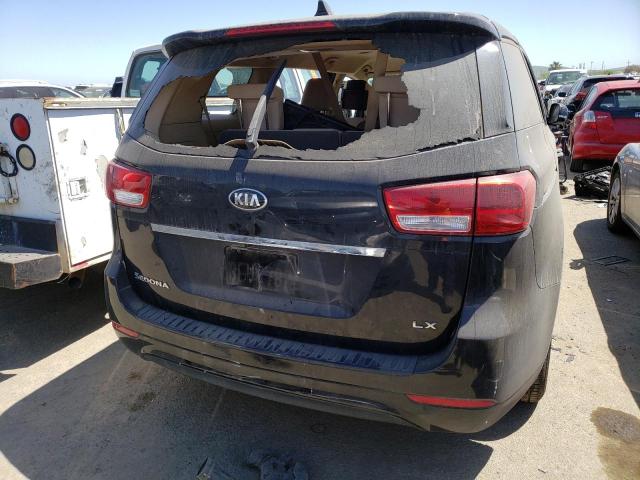 KNDMB5C11H6241135 - 2017 KIA SEDONA LX BLACK photo 6