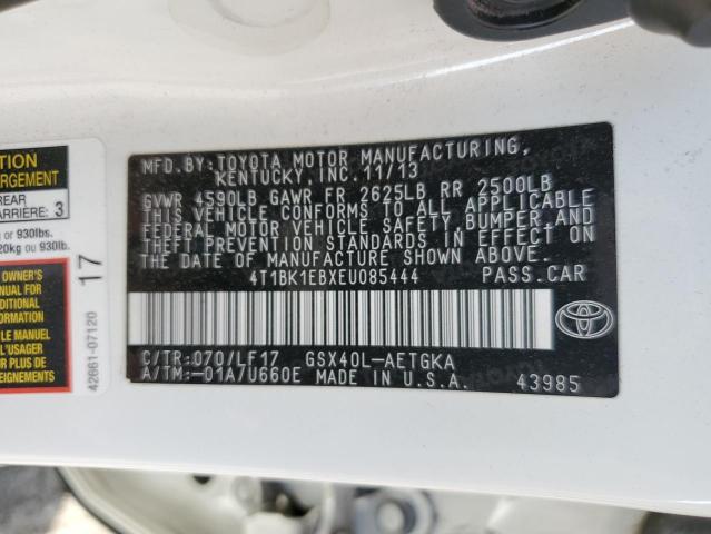 4T1BK1EBXEU085444 - 2014 TOYOTA AVALON BASE Ağ foto 12