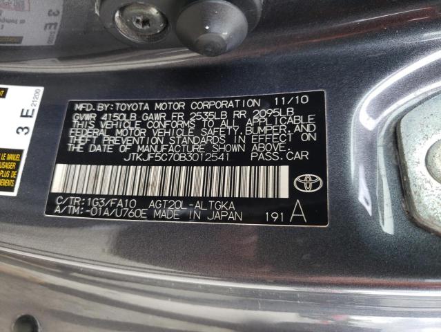 JTKJF5C70B3012541 - 2011 TOYOTA SCION TC 灰色 照片 12