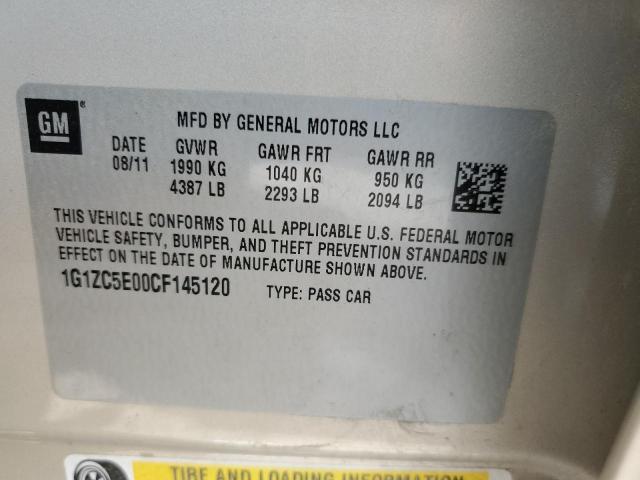 1G1ZC5E00CF145120 - 2012 CHEVROLET MALIBU 1LT Boz foto 12