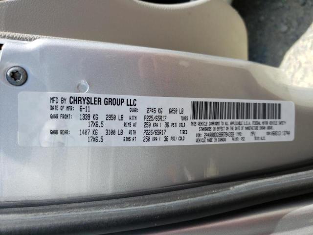 2A4RR8DG9BR784359 - 2011 CHRYSLER TOWN & COU TOURING L SILVER photo 13