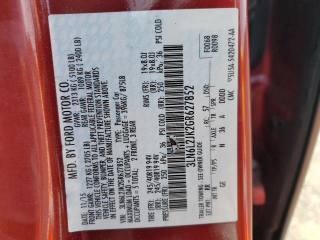 3LN6L2JK2GR627852 - 2016 LINCOLN MKZ RED photo 13