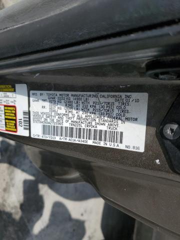 5TETX4CN3AZ723365 - 2010 TOYOTA TACOMA ACCESS CAB ნაცრისფერი ფოტო 12