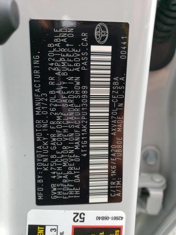 4T1G11AK2PU130989 - 2023 TOYOTA CAMRY SE NIGHT SHADE WHITE photo 12