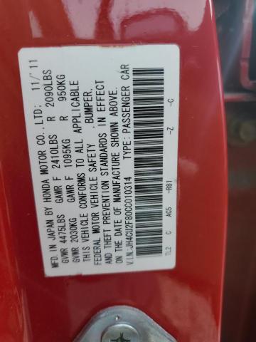 JH4CU2F80CC010314 - 2012 ACURA TSX SE RED photo 12