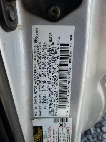 5TEUU42N97Z434885 - 2007 TOYOTA TACOMA ACCESS CAB ვერცხლისფერი ფოტო 12