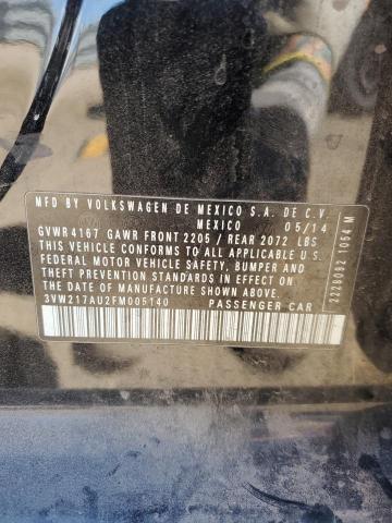 3VW217AU2FM005140 - 2015 VOLKSWAGEN GOLF BLACK photo 13