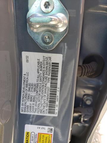 19XFL2H80NE015927 - 2022 HONDA CIVIC SPORT 蓝色 照片 12