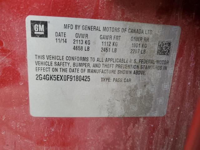 2G4GK5EX0F9180425 - 2015 BUICK REGAL 红色 照片 12