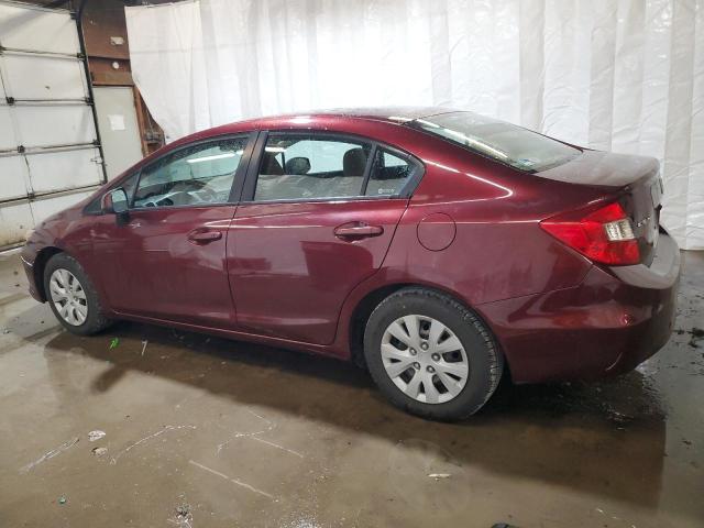 19XFB2F57CE320978 - 2012 HONDA CIVIC LX BURGUNDY photo 2