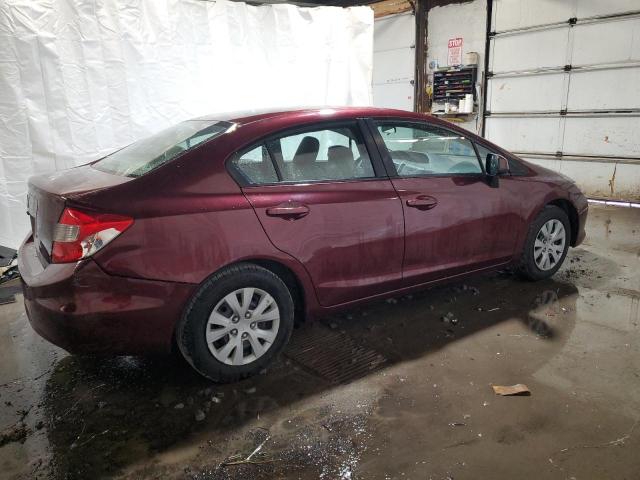 19XFB2F57CE320978 - 2012 HONDA CIVIC LX BURGUNDY photo 3