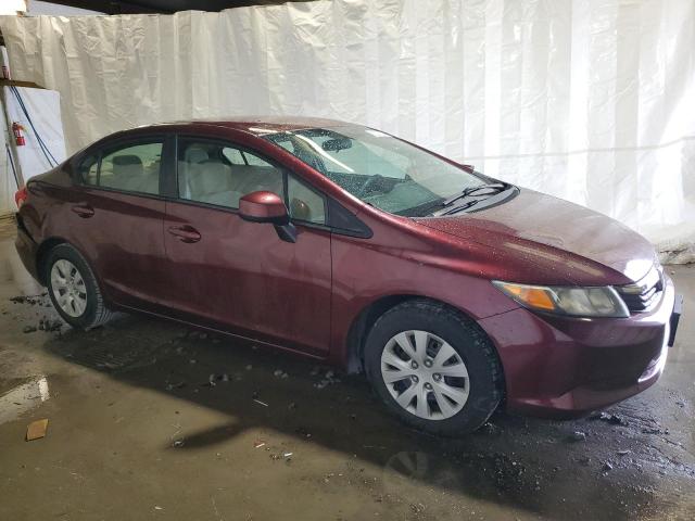 19XFB2F57CE320978 - 2012 HONDA CIVIC LX BURGUNDY photo 4