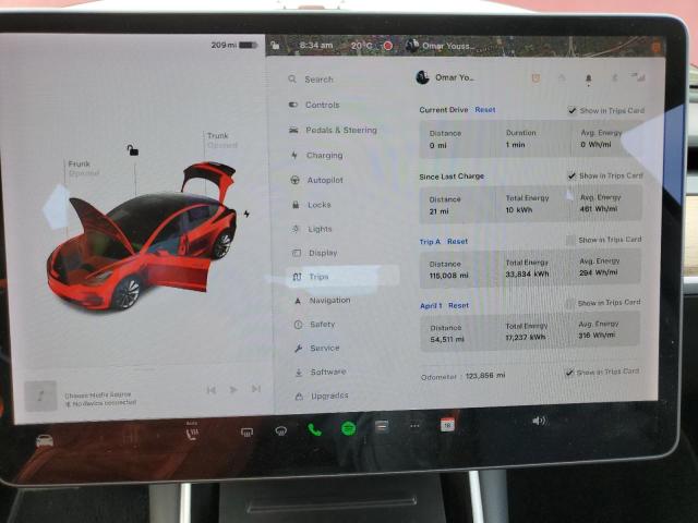 5YJ3E1EB8KF389389 - 2019 TESLA MODEL 3 RED photo 9