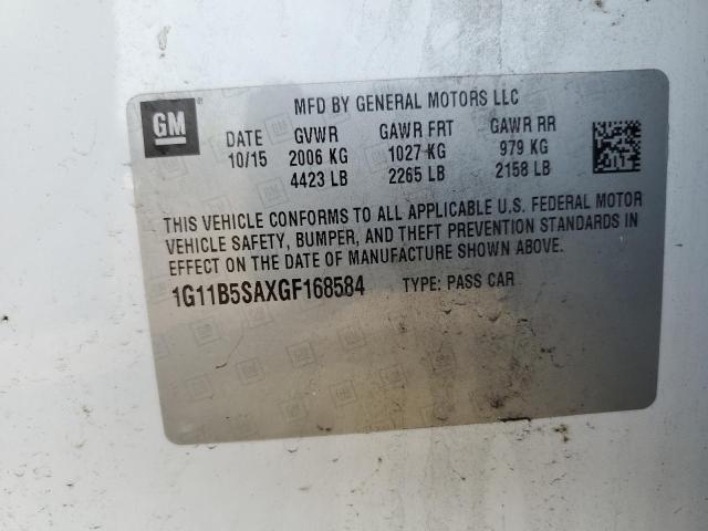 1G11B5SAXGF168584 - 2016 CHEVROLET MALIBU LIM LS WHITE photo 12