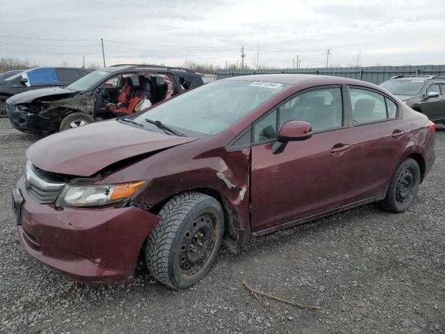 2HGFB2E42CH031019 - 2012 HONDA CIVIC LX RED photo 1