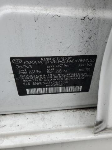 5NPE24AF4JH666020 - 2018 HYUNDAI SONATA SE WHITE photo 12