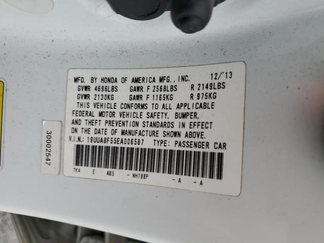 19UUA8F55EA006587 - 2014 ACURA TL TECH WHITE photo 13