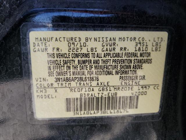 3N1AB6AP3BL618676 - 2011 NISSAN SENTRA 2.0 BLACK photo 12