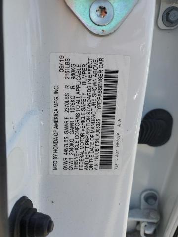 19UUB1F51LA005325 - 2020 ACURA TLX TECHNOLOGY 白色 照片 12