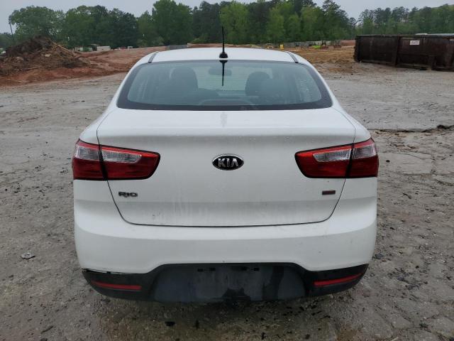 KNADM4A31F6438938 - 2015 KIA RIO LX WHITE photo 6