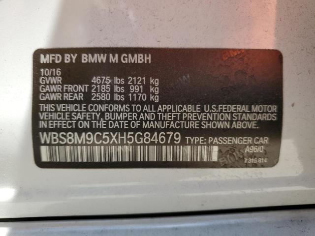 WBS8M9C5XH5G84679 - 2017 BMW M3 WHITE photo 12