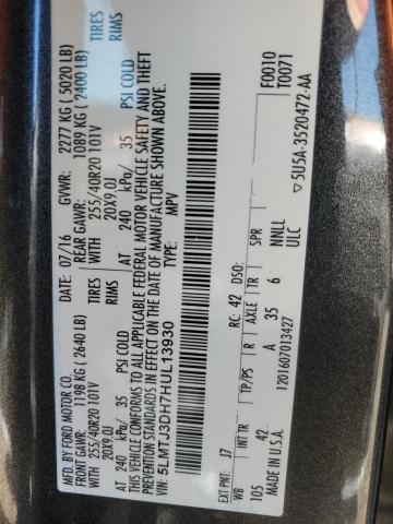 5LMTJ3DH7HUL13930 - 2017 LINCOLN MKC RESERVE ნაცრისფერი ფოტო 13