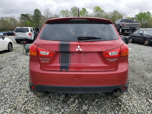 4A4AP3AU3FE019245 - 2015 MITSUBISHI OUTLANDER ES RED photo 6