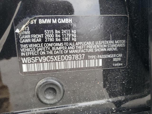 WBSFV9C5XED097837 - 2014 BMW M5 BLACK photo 12
