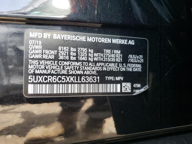 5UXCR6C5XKLL63631 - 2019 BMW X5 XDRIVE40I BLACK photo 13