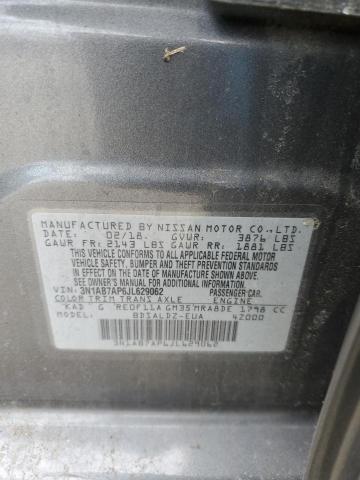 3N1AB7AP6JL629062 - 2018 NISSAN SENTRA S 灰色 照片 12