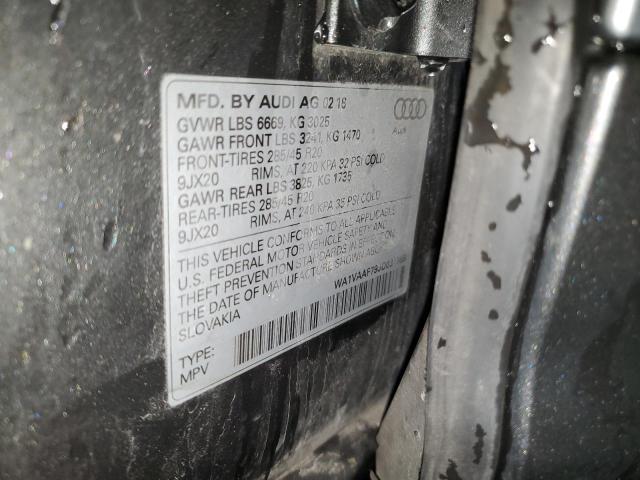 WA1VAAF79JD031989 - 2018 AUDI Q7 PRESTIGE 灰色 照片 13