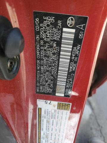 JTDKB20U667071723 - 2006 TOYOTA PRIUS RED photo 12