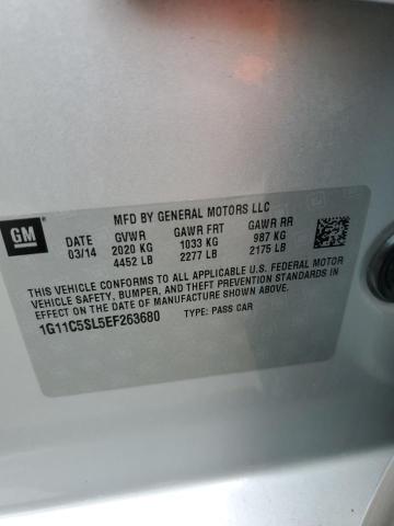 1G11C5SL5EF263680 - 2014 CHEVROLET MALIBU 1LT SILVER photo 13