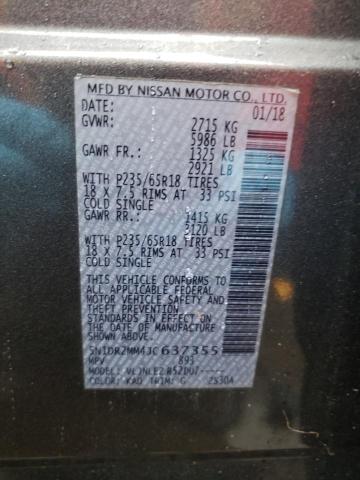 5N1DR2MM4JC637355 - 2018 NISSAN PATHFINDER S 灰色 照片 13