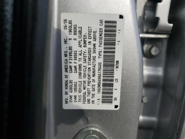 1HGCM56496A176400 - 2006 HONDA ACCORD LX SILVER photo 12