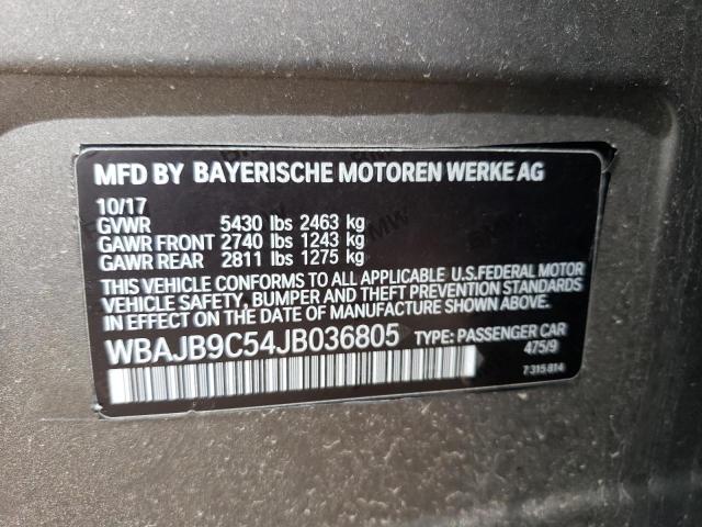 WBAJB9C54JB036805 - 2018 BMW M550XI BROWN photo 12