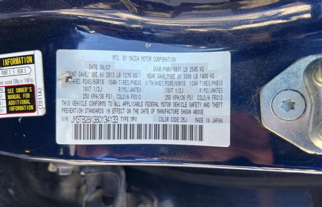 JM3TB28A380134133 - 2008 MAZDA CX-9 BLUE photo 10