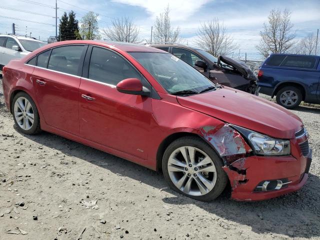 1G1PH5S92B7287716 - 2011 CHEVROLET CRUZE LTZ RED photo 4