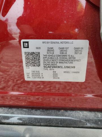 5GAEVAKW1LJ266349 - 2020 BUICK ENCLAVE ESSENCE 勃艮第红 照片 13