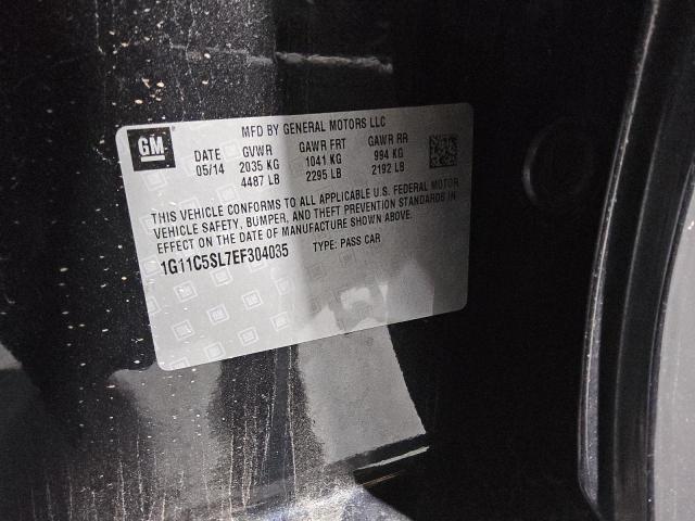 1G11C5SL7EF304035 - 2014 CHEVROLET MALIBU 1LT BLACK photo 12