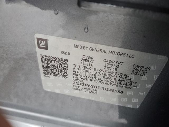 1G4ZP5SS7JU145086 - 2018 BUICK LACROSSE ESSENCE GRAY photo 13