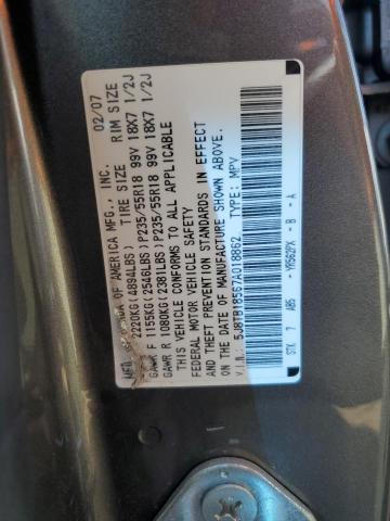 5J8TB18567A018862 - 2007 ACURA RDX TECHNOLOGY GRAY photo 13