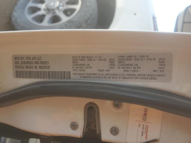 3C6UR5DL1NG165221 - 2022 RAM 2500 BIG HORN/LONE STAR WHITE photo 12