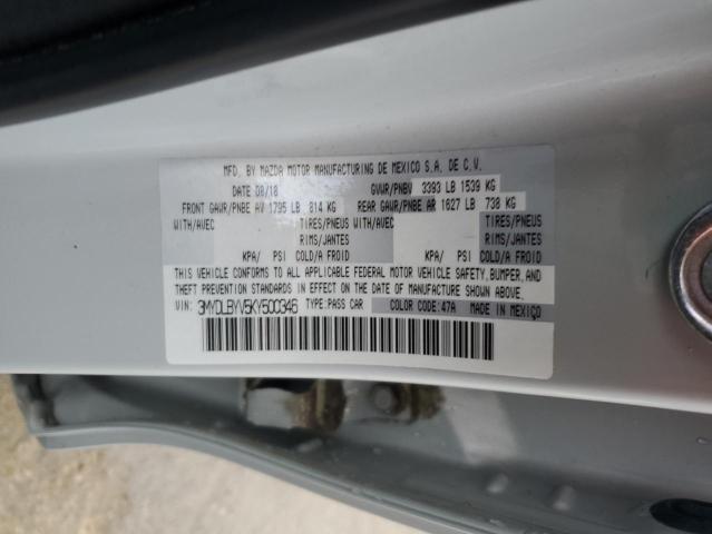 3MYDLBYV5KY500346 - 2019 TOYOTA YARIS L SILVER photo 12