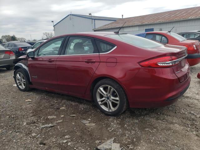 3FA6P0LU0JR172637 - 2018 FORD FUSION SE HYBRID RED photo 2