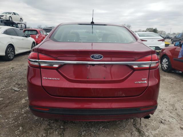 3FA6P0LU0JR172637 - 2018 FORD FUSION SE HYBRID RED photo 6