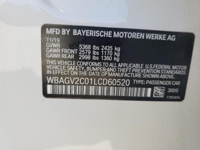 WBAGV2C01LCD60520 - 2020 BMW 840I WHITE photo 12