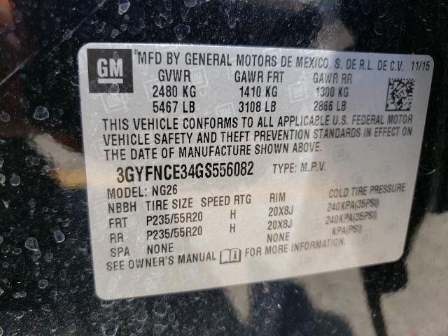 3GYFNCE34GS556082 - 2016 CADILLAC SRX PERFORMANCE COLLECTION Қара фото 10