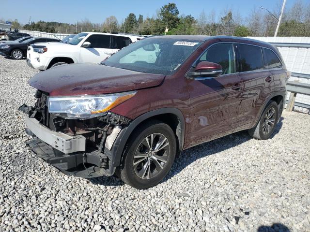 5TDKKRFH9GS175326 - 2016 TOYOTA HIGHLANDER XLE 勃艮第红 照片 1